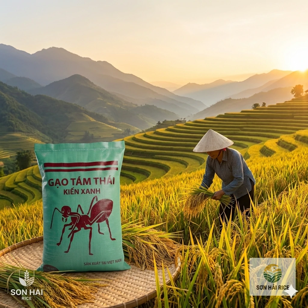Gạo Tám Thái Kiến Xanh Thơm Mềm Tự Nhiên | Sơn Hải Rice - hình ảnh 3